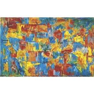  Jasper Johns 64W by 40H  Map CANVAS Edge #6 1 1/4 L 