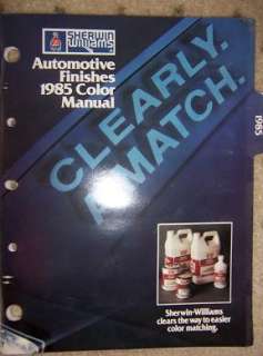 1985 Sherwin William Auto Paint Color Manual Truck W  