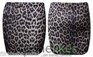 Womens Animal Leopard Print Stretch Bodycon Skirt Ladies Mini Sexy 