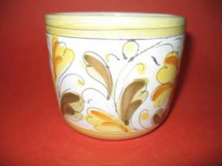 Italian Yellow pottery PLANTER Flower pot Hand Painted Vintage, Vase 