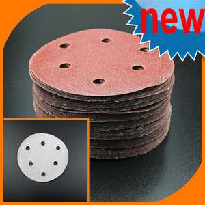   100# 5 X 6 Hole Velcro Sanding Discs Sandpaper Sand Sheets New Brown