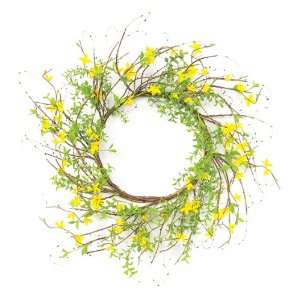   Artificial Yellow Forsythia Floral Wreaths 22   Unlit