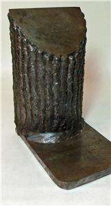 antique folk art DOOR STOP iron tree bark Sculpture hand made old 