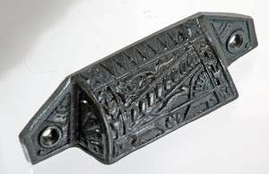 Bin Drawer Pull Ornate Victorian Style Cast Iron  