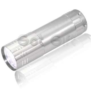 silver mini 9 led flashlight 9 leds low power consumption ultra bright 