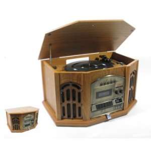 Thomas Pacconi AM/FM 33,45 & 78 RPM Phonograph w/CD & Cassette   Oak
