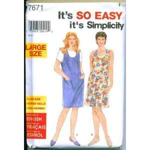  Simplicity Sewing Pattern 7671 Womens Jumper, A (Size 20W 