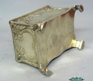 Art Nouveau 800 Silver Jewelry Box Casket Germany C1900  