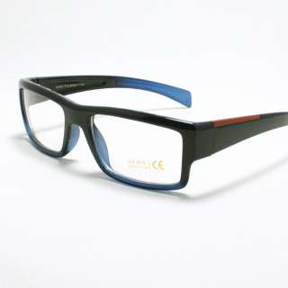 OPTICAL Eyeglass Clear Lens Nerd Geek Frame BLACK BLUE  