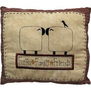   Sheep Pillow   Primitive, Country Rustic Stitchery
