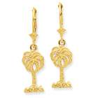Jewelry Adviser earrings 14K Palm Tree Leverback Earrings