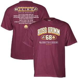   of Fame Washington Redskins Russ Grimm Stat T Shirt