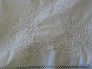 FINE COTTON TABLECLOTH MUSEUM QUALITY NEEDLEWORK  