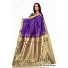 Indian Selections Purple Art Silk Sari (Saree) / Bellydance fabric