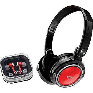 Jammerz Combo Deep Bass Headphones and Earbuds   Red  Coby Computers 