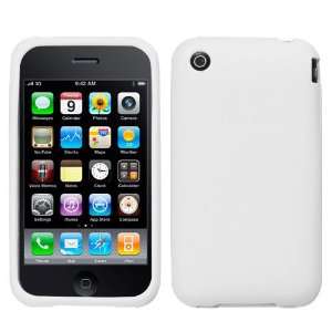 APPLE IPHONE 3G AND 3GS CANDY SKIN WHITE SOLID RUBBERIZED TEXTURE CASE 