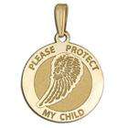 PicturesOnGold Guardian Angel Protect My Child Single Wing Medal 