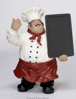 French Style Decorative Statue Fat Chef With Chalk Board  