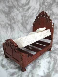 100% New 112 Scale Ri Mauldie Bed Finished in Walnut For Doll House 