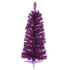   Wild Purple Artificial Pencil Tinsel Christmas Tree   Purple Lights