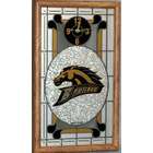 zameks western michigan broncos framed glass wall clock
