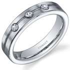   5mm Platinum Finish Notched Mens Cobalt Wedding Band Ring   Size 9
