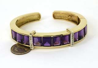 this is a vintage two tone 14k gold diamonds and amethyst ladies