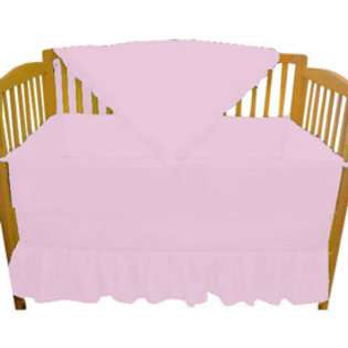 solid color port a crib bedding set in pink 