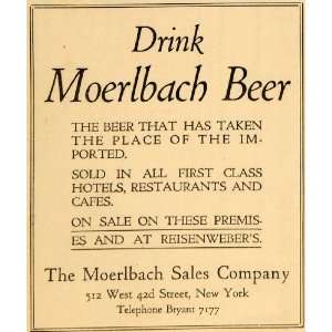   Brewed Beer Reisenwebers New York   Original Print Ad
