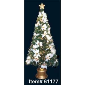  52 Light up Artificial Poinsettia Christmas Tree White 
