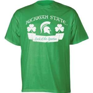   State Spartans Kelly Green Lucky Banner T Shirt