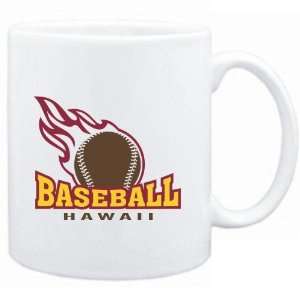  Mug White  BASEBALL FIRE Hawaii  Usa States Sports 