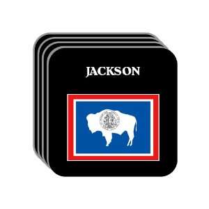 US State Flag   JACKSON, Wyoming (WY) Set of 4 Mini Mousepad Coasters