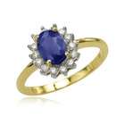 Jewelry Adviser Oval Blue Sapphire And Diamond Ring