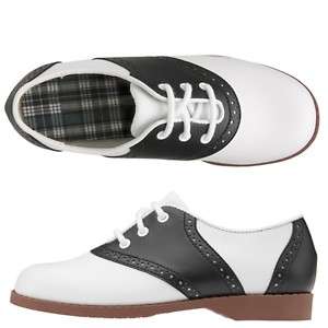 WOMENS SIZE 8 BLACK AND WHITE 50S STYLE CLASSIC SADDLE SHOES NEW IN 