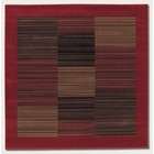 Couristan 710 Square Area Rug Slender Stripe Pattern with Red Border
