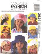 McCalls 3624 OOP LITTLE GIRLS HATS GALORE Pattern  