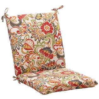  Squared Multicolored Floral Chair Outdoor Cushion at 