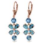  , inc 14K. Rose Gold Chandeliers Earrings with Natural Blue Topaz
