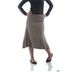 Yala Designs Eco Friendly Womens Tea Length Skirt   Large   Mushroom
