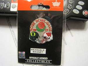   WISCONSIN 2012 BCS ROSE BOWL GAME DAY WEARABLE MAGNET LAPEL PIN  