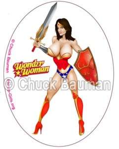 Sticker Sexy Wonder Woman Warrior Denise Milani pinup  
