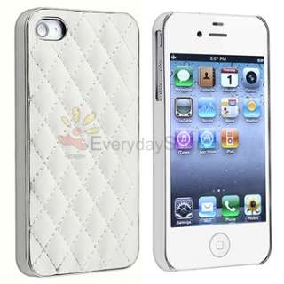   Silver Hard Case Cover+Screen Film Guard for iPhone 4 4th G 4S  