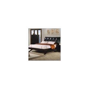  Coaster Phoenix Queen Leather Upholstered Bed in Brown and 