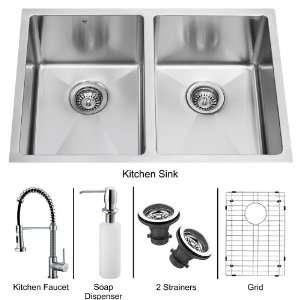   Kitchen Sink and Faucet Combos Double Basin Stainless Steel Undermount
