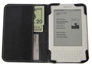 mCover® Black Leather Folio Cover for  Kindle 3  