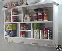 White Spice Tea plate solid wood wall shelf  