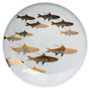  Caskata School of Fish Gold 12.25 in Round Platter