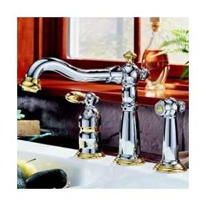  Delta Faucet Chrome/Polished Brass Victorian Kitchen Faucet 