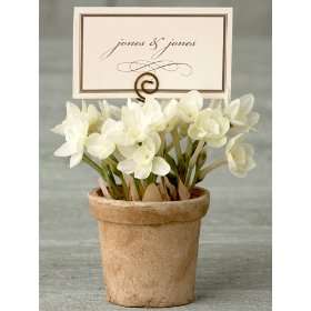  Faux Paper Whites in Cup Place Card Holder 4.5 (Pack of 6 